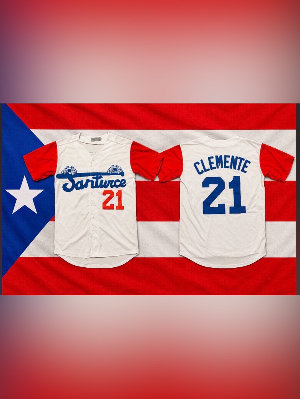 Puerto Rico Roberto Clemente # 21 Santurce Crabbers Baseball Jerseys Adult Small